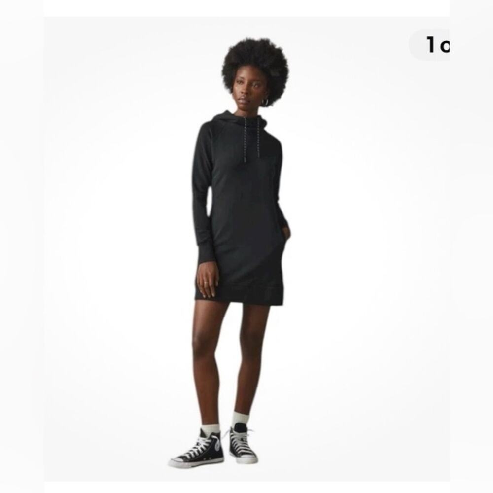 American Giant black hoodie sweatshirt dress womens S pockets streetwear comfy